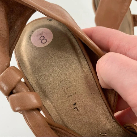 Vaneli womens heels size 8 luggage brown leather slingback platforms - Picture 11 of 12